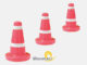 Plots ou cônes de signalisation routière en plastique